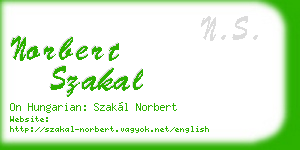 norbert szakal business card