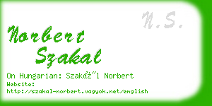 norbert szakal business card